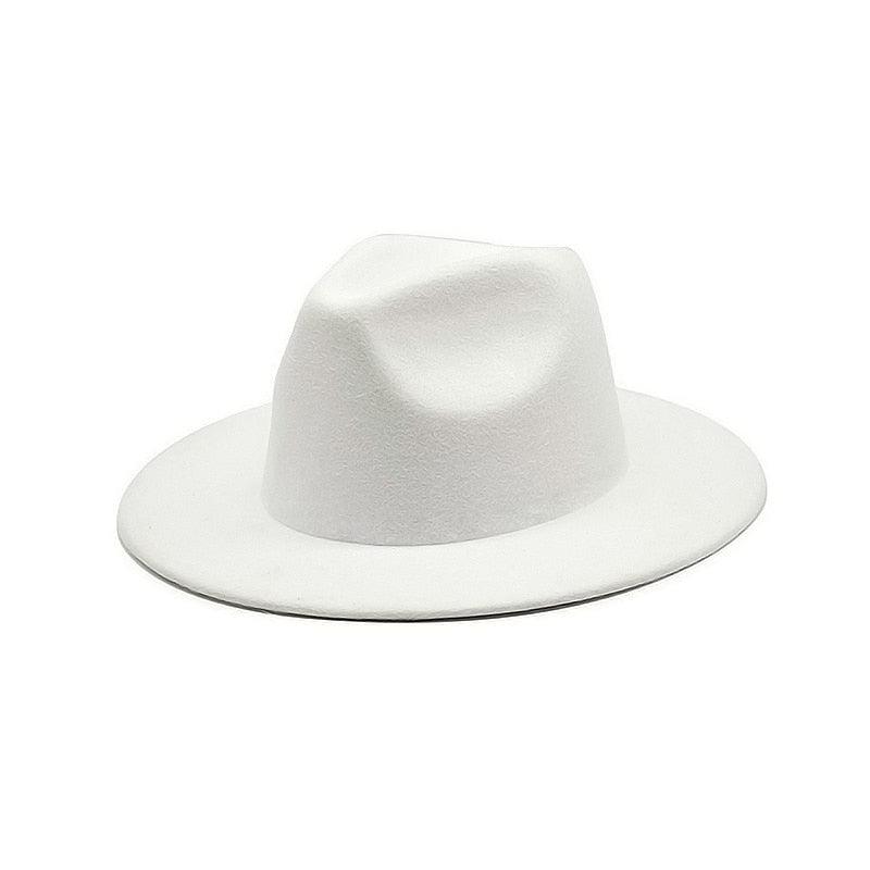 Unisex Autumn Winter Women's Hat Fedoras Big Brim Hats For Women Elegant Fedoras Warm Ladies Girls Hat Vintage Style Luxury Hat 56-58cm