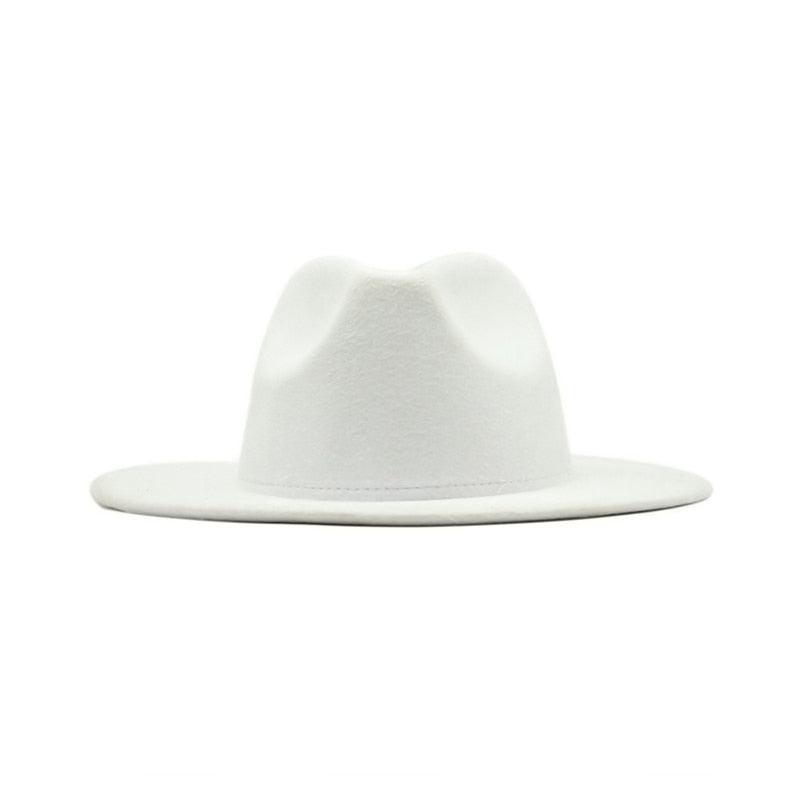 Unisex Autumn Winter Women's Hat Fedoras Big Brim Hats For Women Elegant Fedoras Warm Ladies Girls Hat Vintage Style Luxury Hat 56-58cm