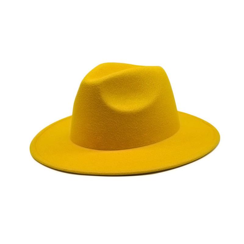 Unisex Autumn Winter Women's Hat Fedoras Big Brim Hats For Women Elegant Fedoras Warm Ladies Girls Hat Vintage Style Luxury Hat 56-58cm