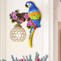 Vibrant parrot wall sconce with crystal lampshade bedroom led light