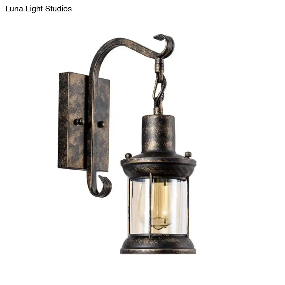 Vintage black lantern wall sconce light fixture dining room lighting