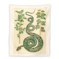 Vintage botanical celestial snake tapestry wall hanging bedroom decor