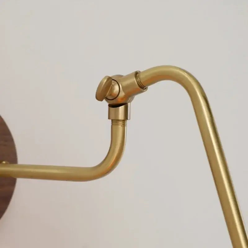 Vintage brass amber glass led wall lights pull chain bedroom sconce
