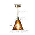 Vintage brass amber glass pendant light for kitchen island