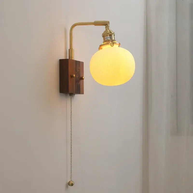DecorBites™ Ceramic LED Wall Lights with Pull Chain Switch, Nordic Bedside Lamp for Home Decor