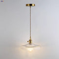 Vintage brass and clear glass led pendant light kitchen hanging lamp