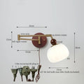 Vintage brass and leather wall lamp bedroom creamy iron led