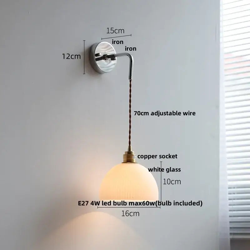 DecorBites™ Ceramic LED Wall Sconce Modern Nordic Design Adjustable Pull Chain Switch WC Mirror Light