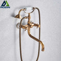 Vintage brass antique tub faucet with handshower bathroom set