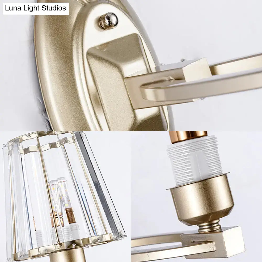DecorBites™ Silver Modern Cylinder Crystal Wall Light Fixture for Living Room - 1/2 Lights Sconce