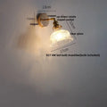 Vintage brass fluted glass bedside sconce wall light for bedroom