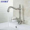 Vintage brushed nickel kitchen faucet with swivel spout