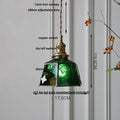 Vintage colorful glass tiffany pendant lamp dining room brass fixture