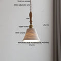 DecorBites™ Adjustable LED Pendant Lights Ash Wood White Ceramic Modern Hanging Lamp