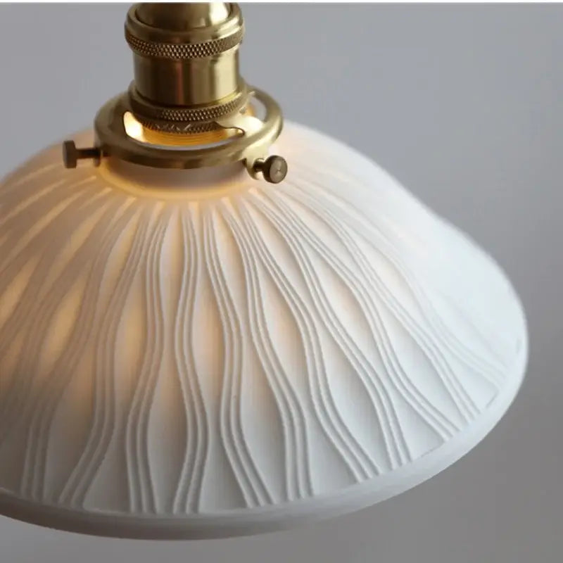 DecorBites™ Adjustable LED Pendant Lights Ash Wood White Ceramic Modern Hanging Lamp