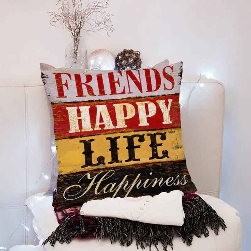 DecorBites™ 45x45cm Peach Skin Pillow for Living Room Sofa Bed Chair Office Pillowcase