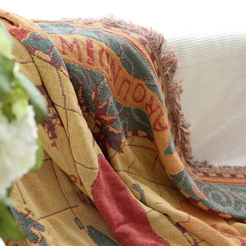 DecorBites™ Bohemian Cotton Plaid Sofa Blanket - Anti-Slip Knitted Decorative Home Cover