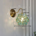 Vintage green glass wall light bedroom copper knob switch