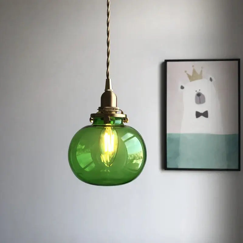 DecorBites™ Brass Pumpkin LED Pendant Light - Japanese Style Bedroom Suspension