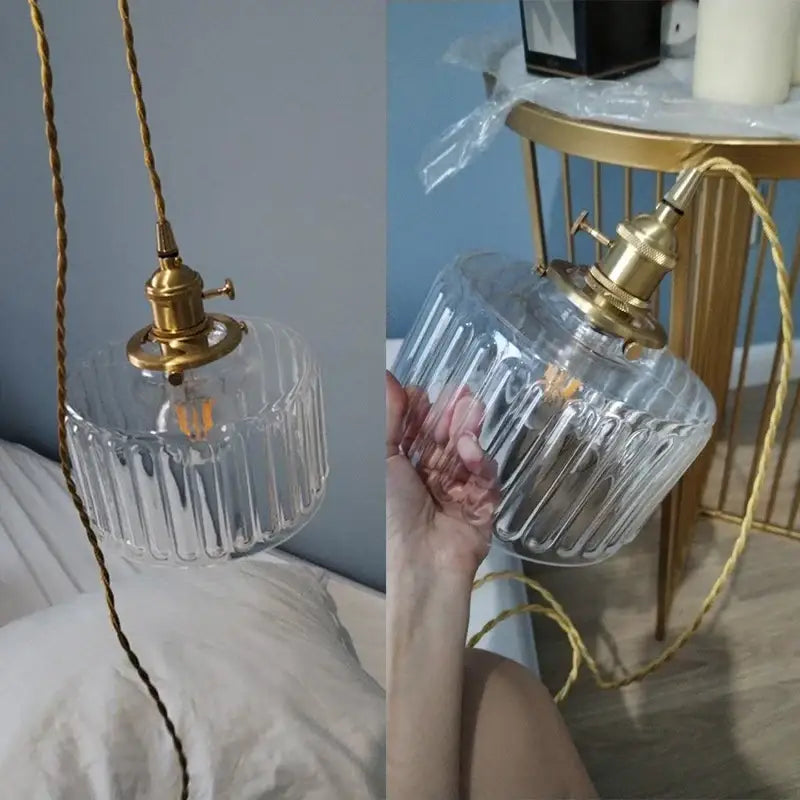 DecorBites™ Brass Pumpkin LED Pendant Light - Japanese Style Bedroom Suspension