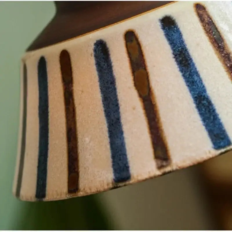 Vintage striped ceramic coloured glaze pendant light for dining room