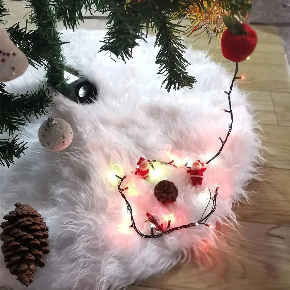 Christmas Tree Decor Snowflake Carpet White Christmas Tree Skirt Fur Skirt For Xmas Decorations Xmas Christmas Decorations For Home