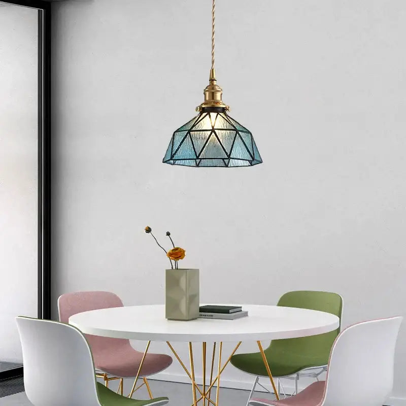 DecorBites™ Blue Glass LED Pendant Light Fixture - Nordic Modern Hang Lamp