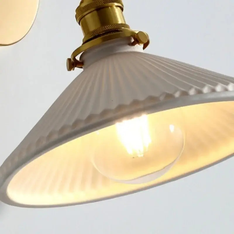 DecorBites™ Ceramic Canopy LED Wall Sconce Modern Bedroom Light Fixture