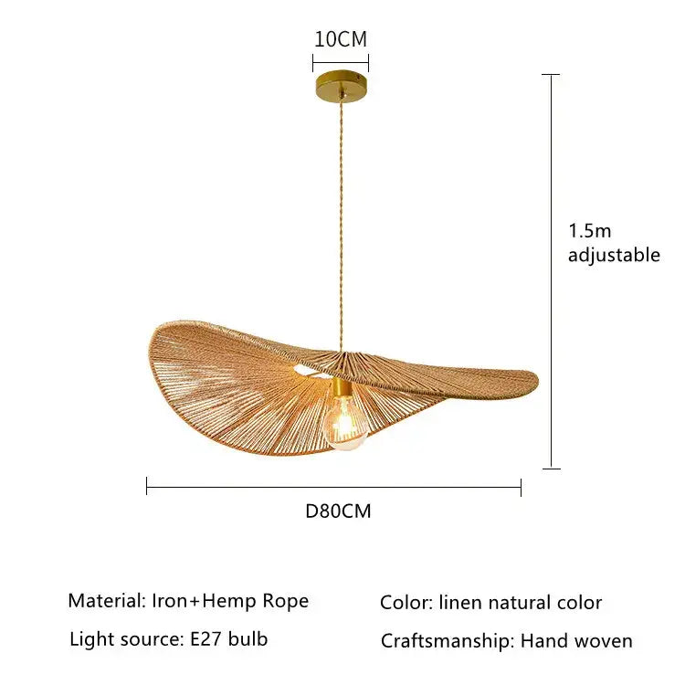 Wabi sabi golden fan bamboo pendant lights for dining room