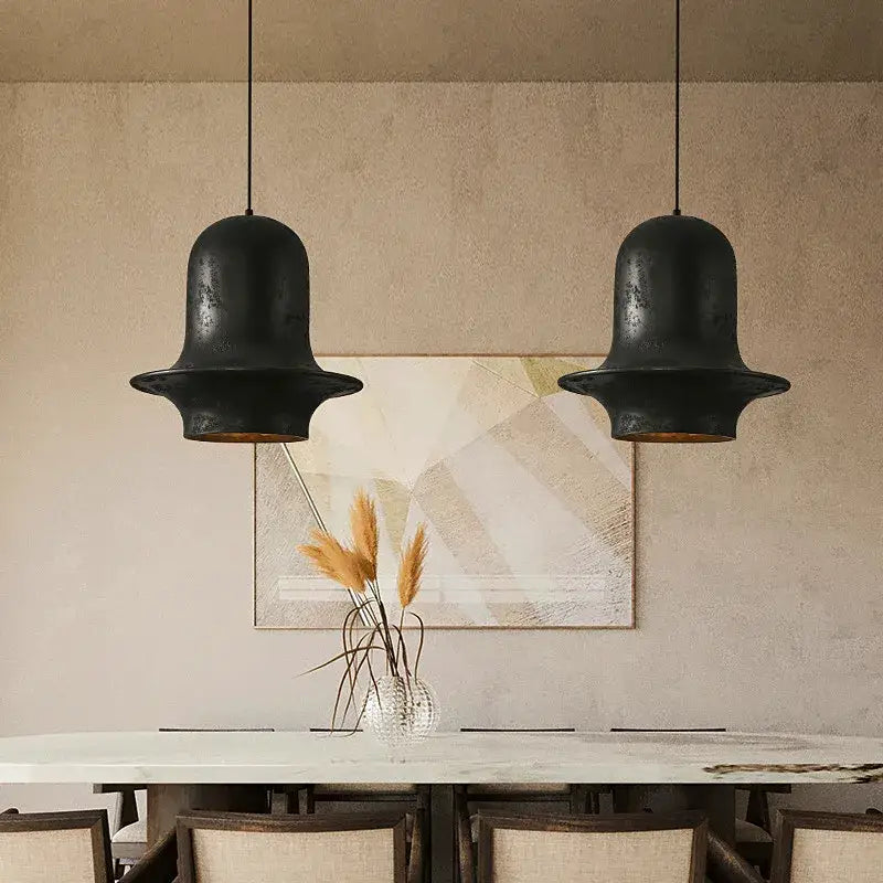 Wabi-sabi industrial black chandelier dining room pendant light