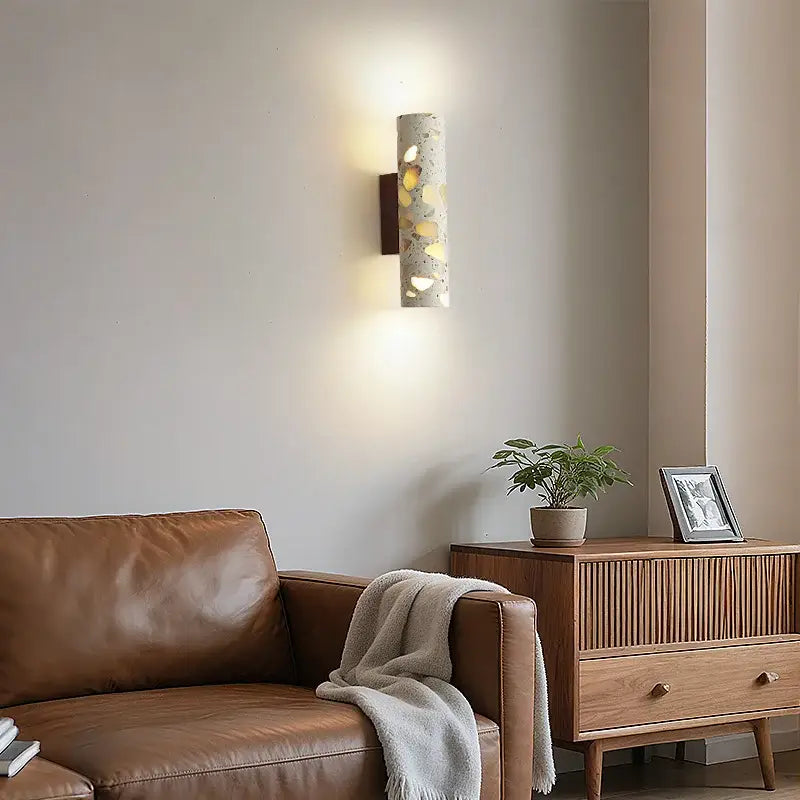 DecorBites™ LED Wall Lights for Dining Room Stair Bedroom Stone Terrazzo Wood - Wabi Sabi Aesthetic