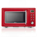 Costway 700W Retro Countertop Microwave Oven with 5 Micro Power and Auto Cooking Function-Light Red