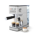 Espresso Machine 20 Bar Compact Stainless Steel Coffee Maker with Milk Frother-Silver