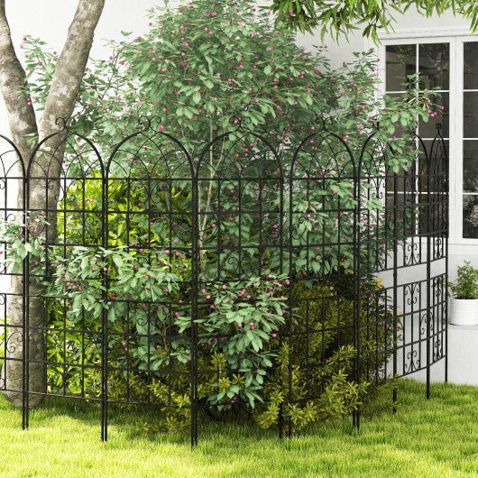 71" Tall Metal Garden Trellis for Climbing Plants 2 Pack Fence Panels Retro