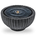 18" Outdoor Round Sphere Water Fountain with LED Lights & Pump for Garden Patio