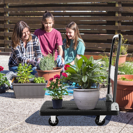 Folding Push Cart Dolly Platform Hand Truck with 360 Swivel Wheels 440LBS Capacity
