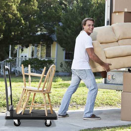 Folding Push Cart Dolly Platform Hand Truck with 360 Swivel Wheels 440LBS Capacity