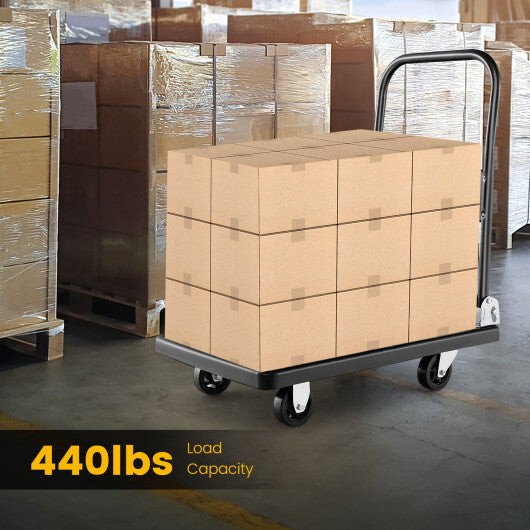 Folding Push Cart Dolly Platform Hand Truck with 360 Swivel Wheels 440LBS Capacity