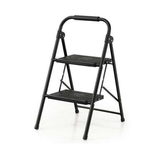 2 Step Ladder Folding Step Stool 330lbs Capacity with Anti-Slip Pedal & Handle