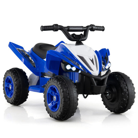 Costway 12V Kids Ride On ATV 4-Wheeler Quad with LED Lights and 7 mph Max Speed-Navy