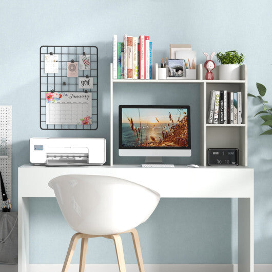 Costway 3-Tier Multipurpose Desk Bookshelf with 4 Shelves-White