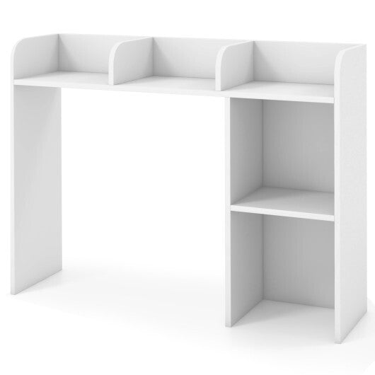 Costway 3-Tier Multipurpose Desk Bookshelf with 4 Shelves-White