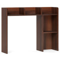 Costway 3-Tier Multipurpose Desk Bookshelf with 4 Shelves-Walnut