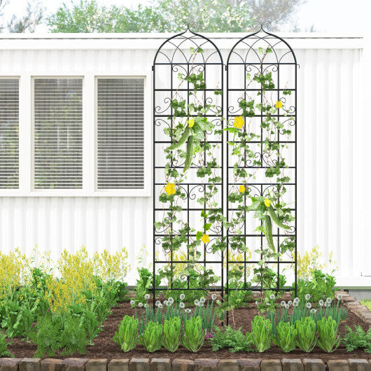 Costway 4 Pack 86" x 20" Metal Garden Trellis  Heavy-Duty Plant Support for Vegetable