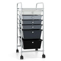 Costway 6 Drawers Rolling Storage Cart Organizer-Mixed Black