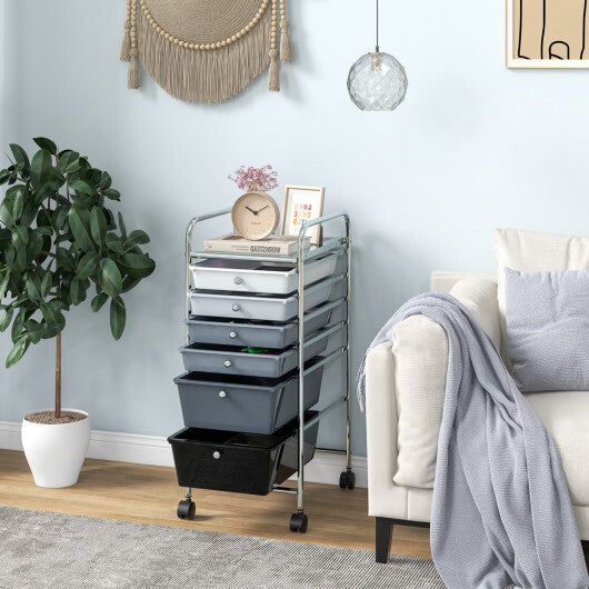 Costway 6 Drawers Rolling Storage Cart Organizer-Mixed Black