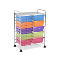 Costway 15 Drawers Rolling Storage Cart Organizer