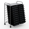 Costway 20 Drawers Storage Rolling Cart Studio Organizer-Black