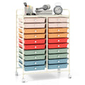 Costway 20 Drawers Rolling Storage Cart Studio Organizer-Deep Multicolor