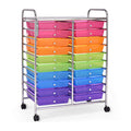 Costway 20 Drawers Storage Rolling Cart Studio Organizer-Multicolor